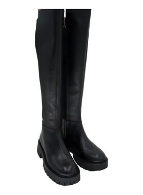 Michael Kors Asher Black Leather Knee High Boots Size 7.5M